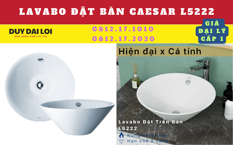 lavabo đặt bàn caesar L5222 lavabo đặt bàn caesar L5222
