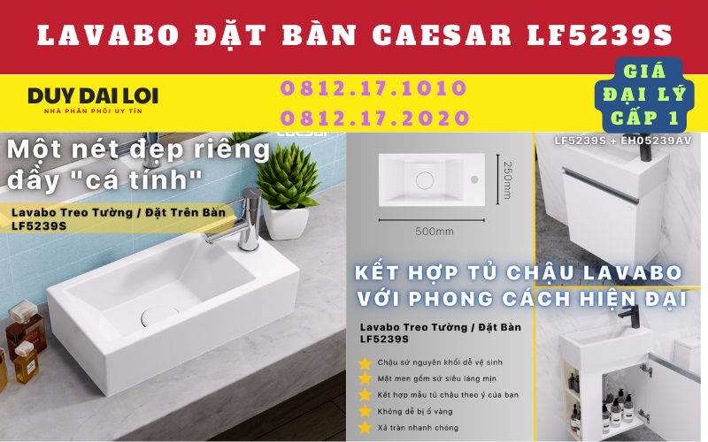 lavabo đặt bàn caesar LF5239S lavabo đặt bàn caesar LF5239S