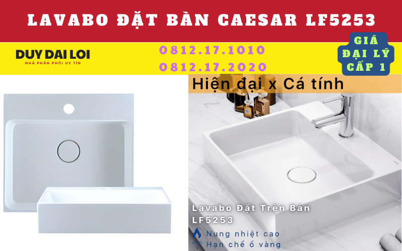 lavabo đặt bàn caesar LF5253 lavabo đặt bàn caesar LF5253