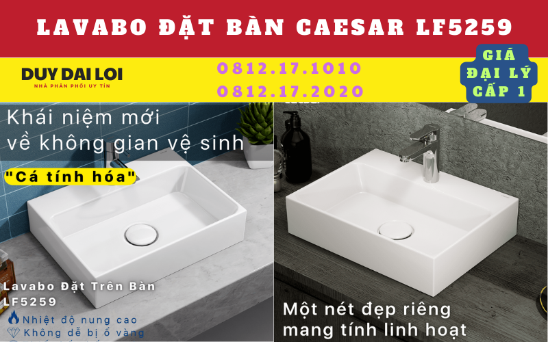 lavabo đặt bàn caesar LF5259 lavabo đặt bàn caesar LF5259