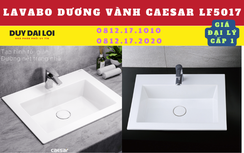lavabo dương vành caesar LF5017 lavabo dương vành caesar LF5017