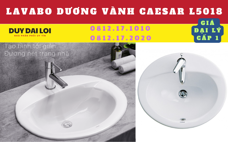 lavabo dương vành caesar L5018 lavabo dương vành caesar L5018