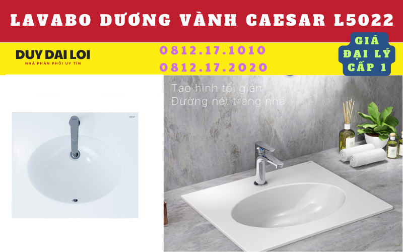 lavabo dương vành caesar L5022 lavabo dương vành caesar L5022