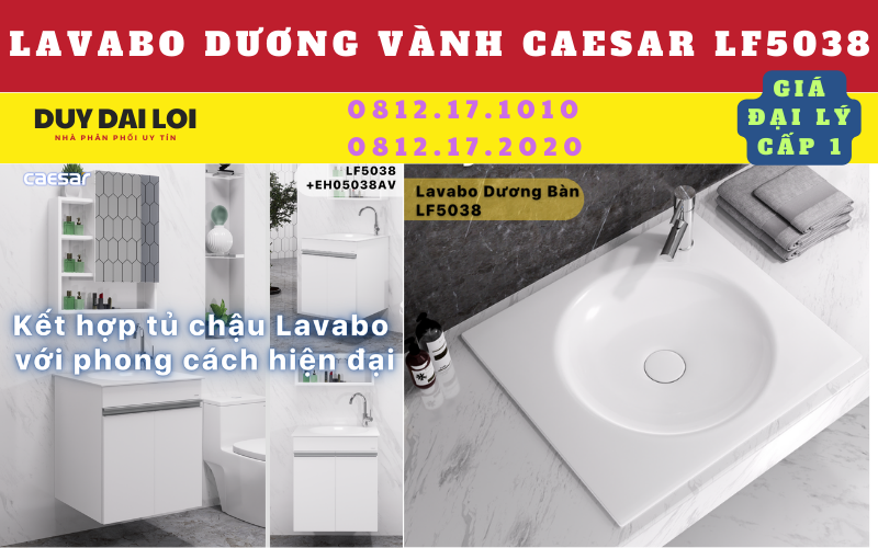 lavabo dương vành caesar LF5038 lavabo dương vành caesar LF5038