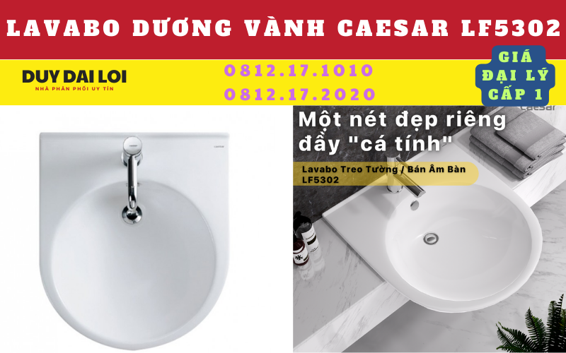 lavabo dương vành caesar LF5302 lavabo dương vành caesar LF5302