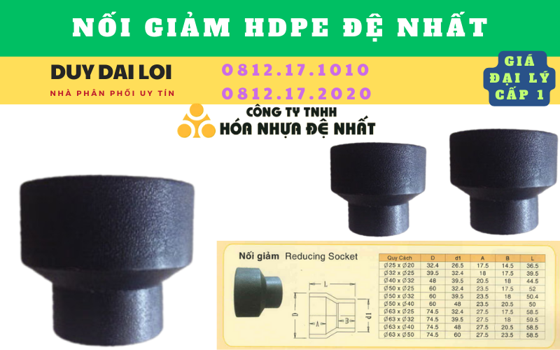 Nối giảm hdpe đệ nhất hàn âm dương Nối giảm hdpe đệ nhất hàn âm dương