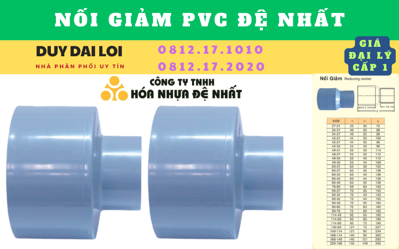 Nối giảm PVC Đệ Nhất Nối giảm PVC Đệ Nhất