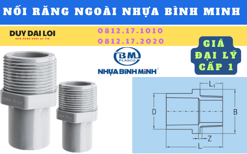 nối ren ngoài nhựa bình minh nối ren ngoài nhựa bình minh