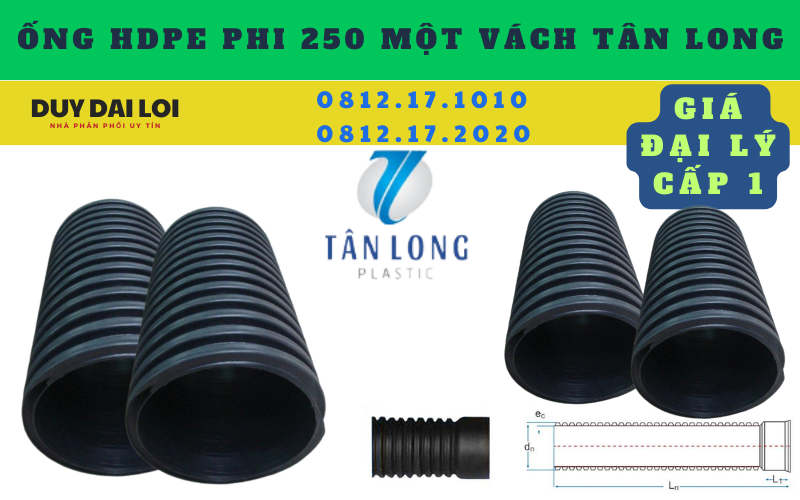 ống hdpe 250 một vách tân long ống hdpe 250 một vách tân long