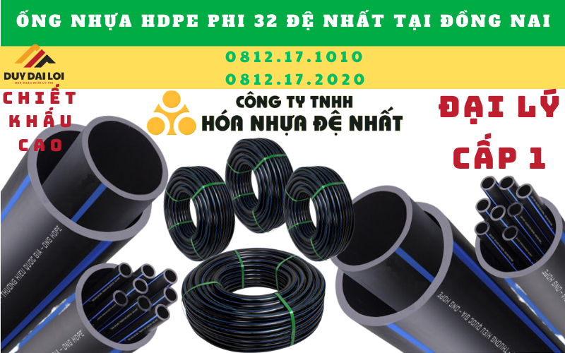 Ống nhựa hdpe phi 32 đệ nhất ở đồng nai Ống nhựa hdpe phi 32 đệ nhất ở đồng nai