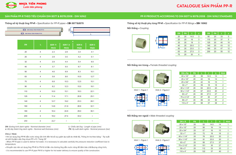 Ống nhựa PPR Tiền Phong Ống nhựa PPR Tiền Phong