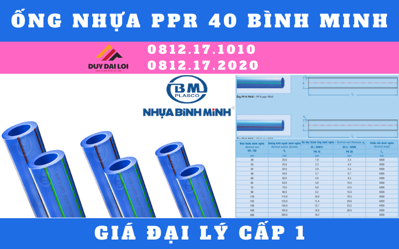 Ống PPR 40 Bình Minh Ống PPR 40 Bình Minh