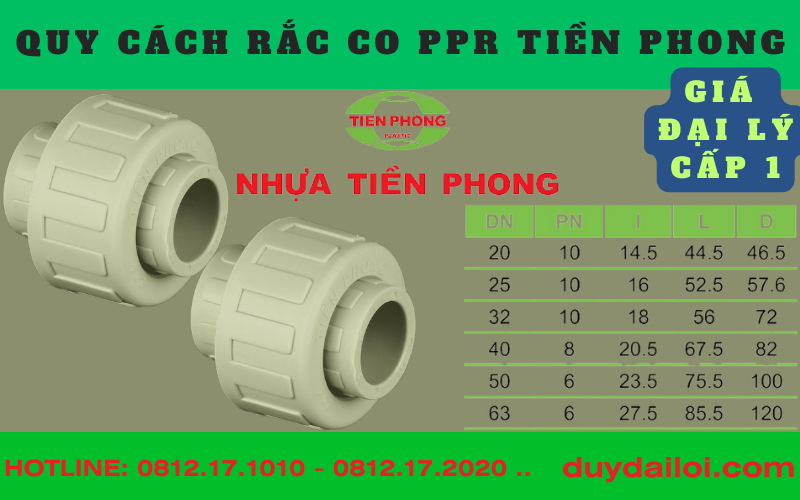 Các quy cách Rắc co ppr tiền phong Các quy cách Rắc co ppr tiền phong