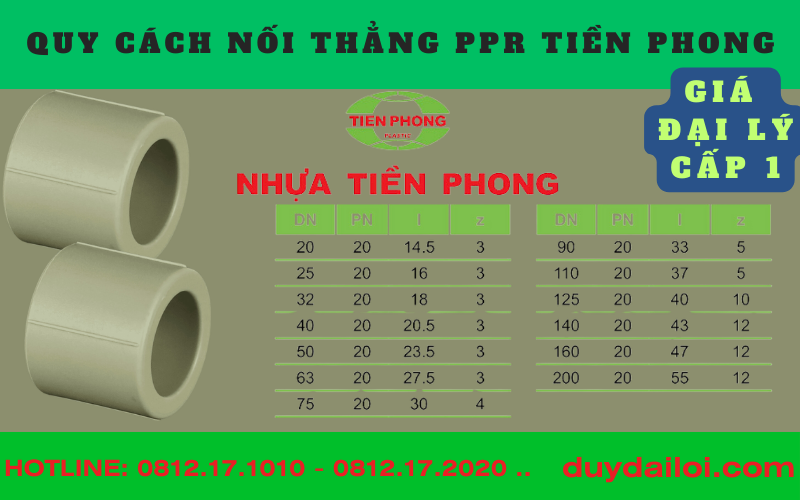 Các quy cách nối thẳng ppr tiền phong Các quy cách nối thẳng ppr tiền phong