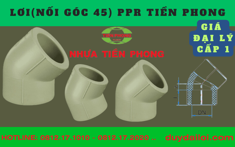 Lơi ( Nối góc 45) ppr Tiền phong Lơi ( Nối góc 45) ppr Tiền phong