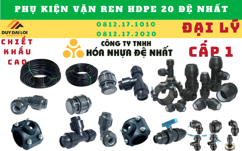 Phụ kện vặn ren của ống hdpe phi 20 Phụ kện vặn ren của ống hdpe phi 20