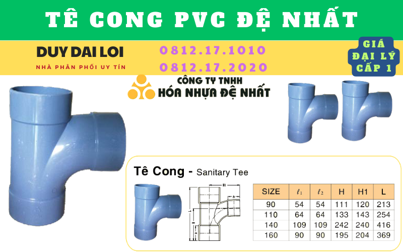 Tê cong PVC Đệ Nhất Tê cong PVC Đệ Nhất