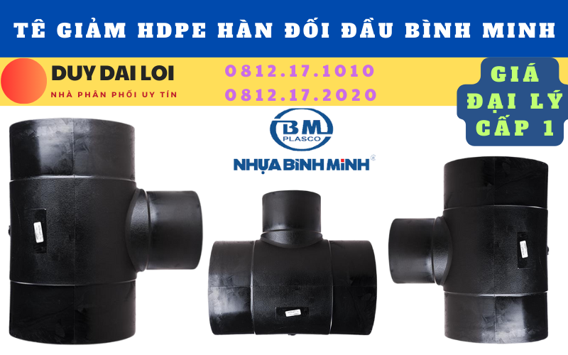Tê giảm hdpe bình minh hàn đối đầu Tê giảm hdpe bình minh hàn đối đầu