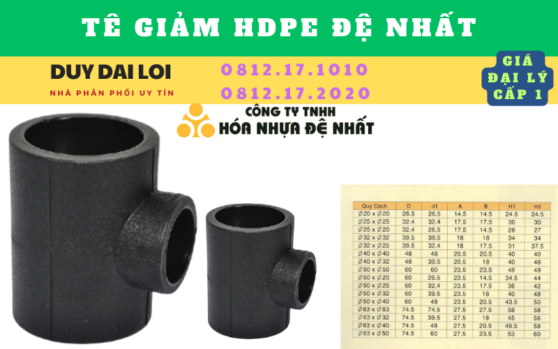 Tê giảm hdpe đệ nhất âm dương Tê giảm hdpe đệ nhất âm dương