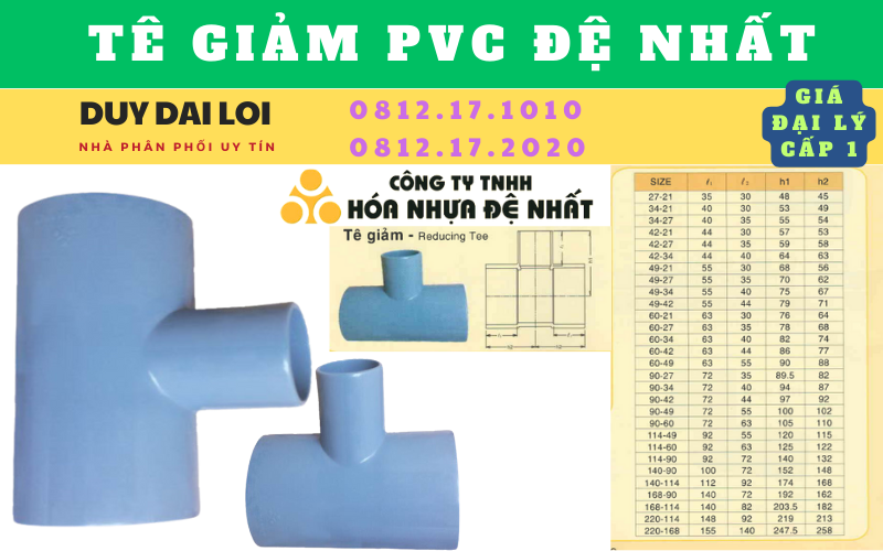 Tê giảm PVC Đệ Nhất Tê giảm PVC Đệ Nhất