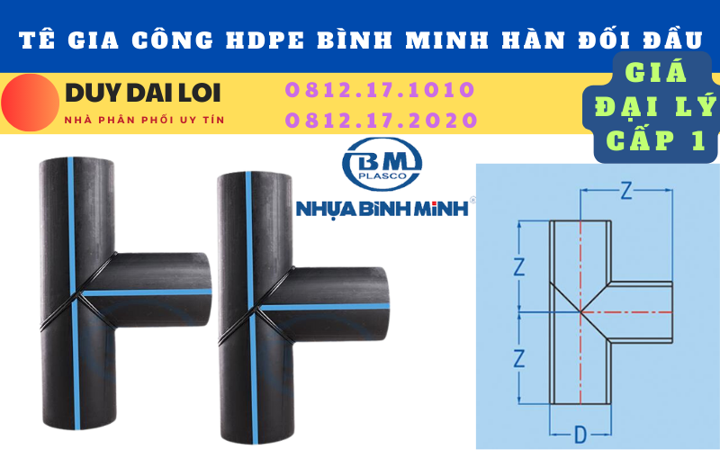 Tê hdpe gia công bình minh Tê hdpe gia công bình minh
