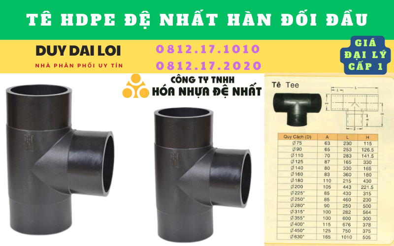Tê hdpe đệ nhất hàn đối đầu Tê hdpe đệ nhất hàn đối đầu