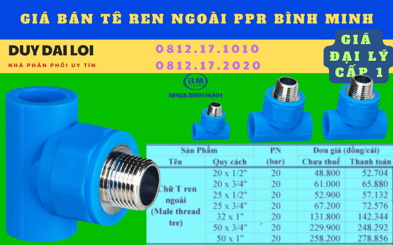 Gía bán tê ren ngoài ppr bình minh Gía bán tê ren ngoài ppr bình minh