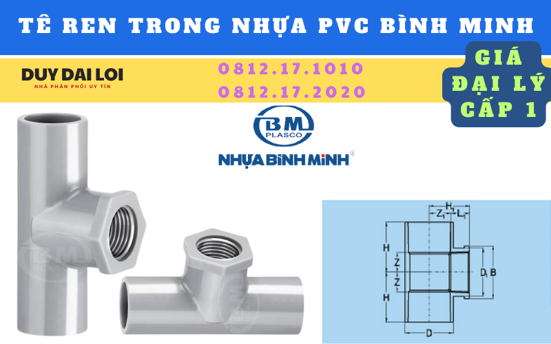 tê ren trong nhựa pvc bình minh tê ren trong nhựa pvc bình minh