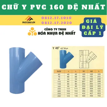 CHỮ Y PVC 160 ĐỆ NHẤT