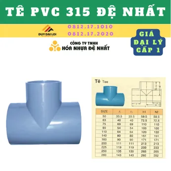 TÊ PVC 315 ĐỆ NHẤT