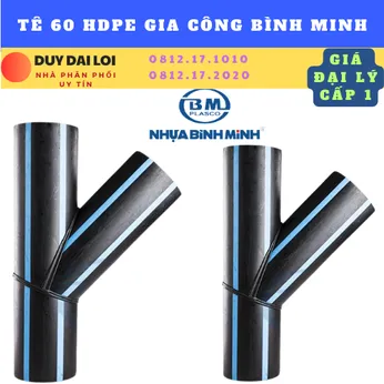 TÊ 60 HDPE GIA CÔNG BÌNH MINH HÀN ĐỐI ĐẦU