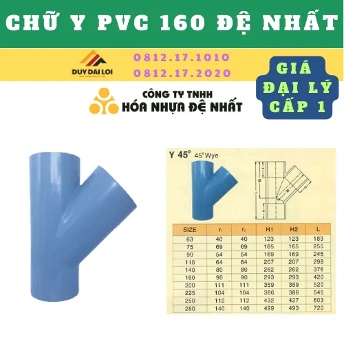 CHỮ Y PVC 160 ĐỆ NHẤT