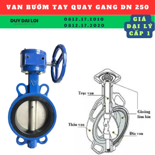 VAN BƯỚM TAY QUAY GANG SAMWOO DN 250