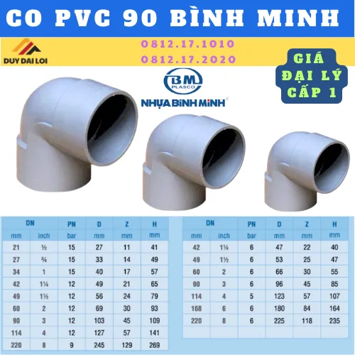 CO PVC 90 BÌNH MINH