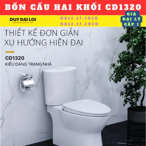 BỒN CẦU HAI KHỐI CAESAR CD1320