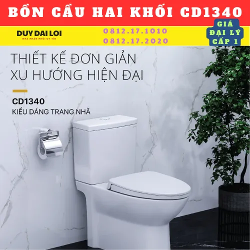 BỒN CẦU HAI KHỐI CAESAR CD1340