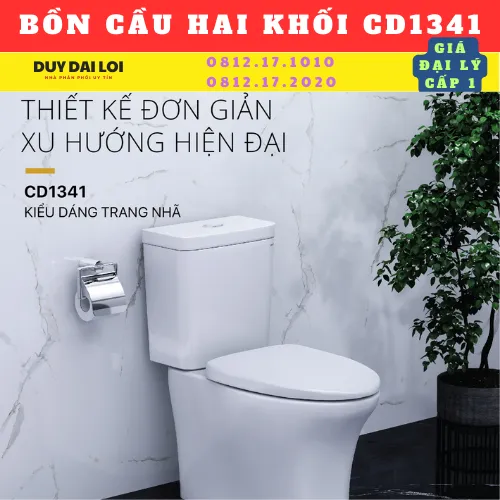 BỒN CẦU HAI KHỐI CAESAR CD1341