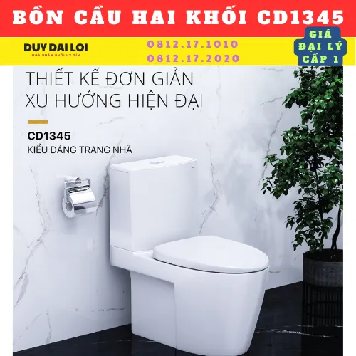 BỒN CẦU HAI KHỐI CAESAR CD1345