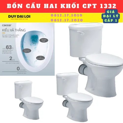 BỒN CẦU HAI KHỐI CAESAR CPT1322
