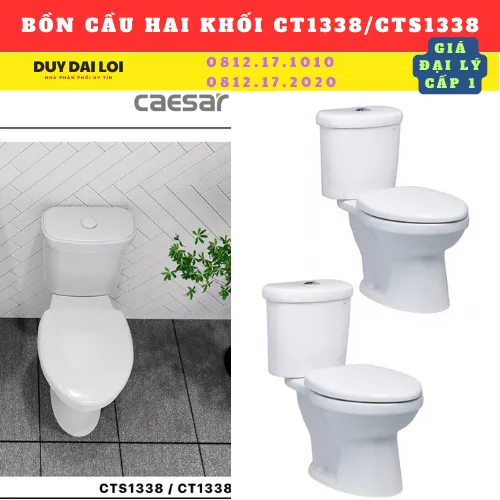 BỒN CẦU HAI KHỐI CAESAR CT1338/CTS1338