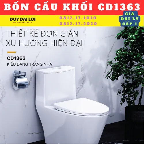 BỒN CẦU MỘT KHỐI CAESAR CD1363