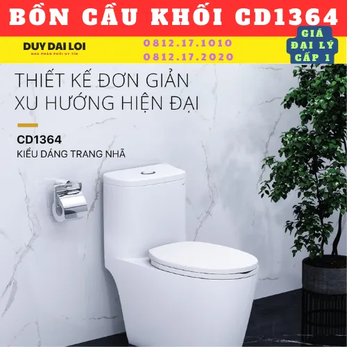 BỒN CẦU MỘT KHỐI CD1364 CAESAR