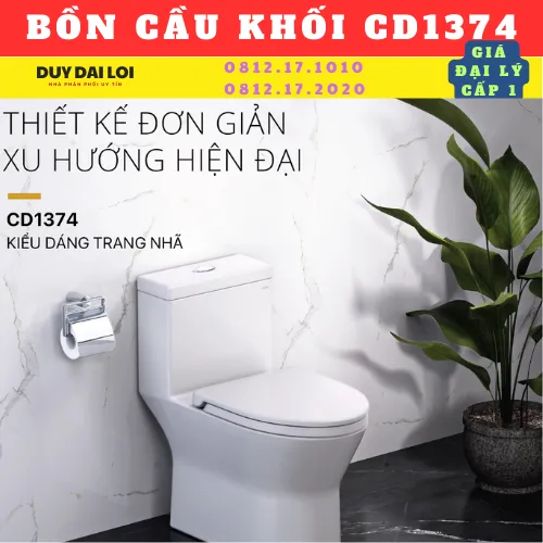BỒN CẦU MỘT KHỐI CAESAR CD1374