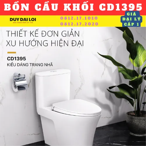 BỒN CẦU MỘT KHỐI CAESAR CD1395