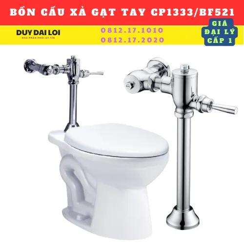 BỒN CẦU XẢ GẠT TAY CAESAR CP1333/BF521