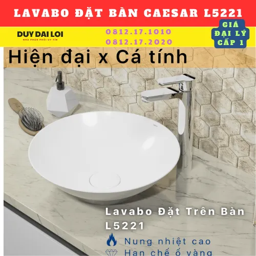 LAVABO ĐỂ BÀN CAESAR L5221