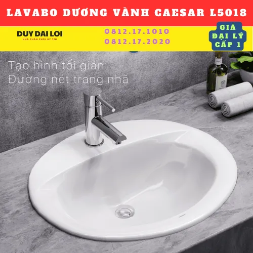 LAVABO DƯƠNG VÀNH CAESAR  L5018
