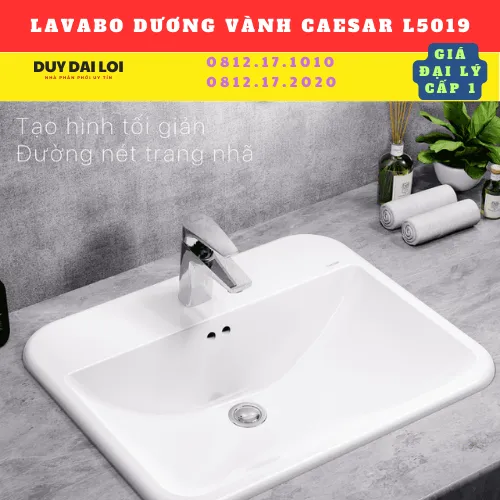 LAVABO DƯƠNG VÀNH CAESAR  L5019