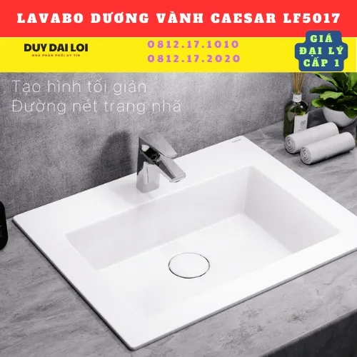 LAVABO DƯƠNG VÀNH CAESAR  LF5017