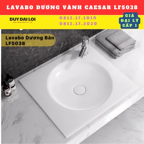 LAVABO DƯƠNG VÀNH CAESAR  LF5038